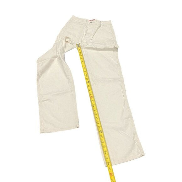 Union Bay Womens 0/24 Cream Relaxed Fit Straight Carpenter Style Cargo Pants Y2K - Picture 4 of 10